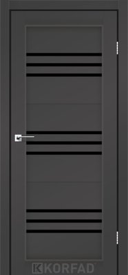 Дверне полотно FLORENCE FL-05, 800 х 2000, Super PET антрацит, скло чорне 2000000128498 фото
