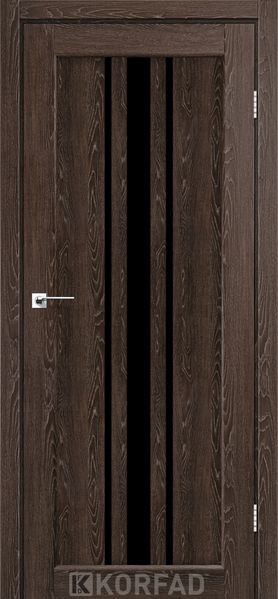 Дверне полотно FLORENCE FL-03, 800 х 2000, Дуб марсала (скло чорне) 2000000122922 фото
