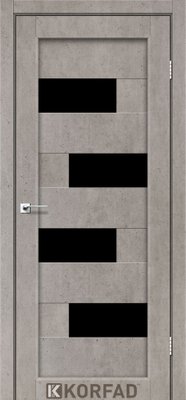 Дверне полотно PARMA PМ-10, 800 х 2000, Лайт бетон (Скло чорне) 2000000078434 фото