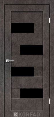 Дверне полотно PARMA PМ-10, 800 х 2000, Лофт бетон, скло чорне 2000000141213 фото