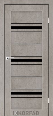 Дверне полотно FLORENCE FL-02, 800 х 2000, Лайт бетон (Скло чорне) 2000000133706 фото