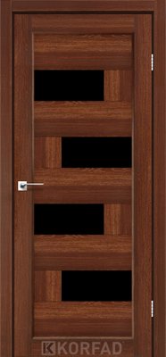 Дверне полотно PARMA PМ-10, 800 х 2000, Горіх (скло чорне) 2000000113937 фото