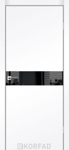 Каркасно-щитові двері GLASS LOFT PLATO GLP-01, 800 х 2000, Білий перламутр, Lacobel чорний лак 2000000128757 фото