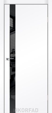 Каркасно-щитові двері GLASS LOFT PLATO GLP-02, 800 х 2000, Super PET аляска, Lacobel чорний лак 2000000112725 фото