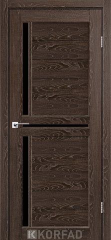 Дверне полотно SCALEA SC-04, 800 х 2000, Дуб марсала (скло чорне) 2000000023656 фото
