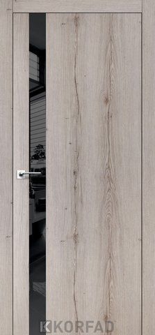 Каркасно-щитові двері GLASS LOFT PLATO GLP-02, 800 х 2000, Дуб нордик, Lacobel чорний лак 2000000139364 фото