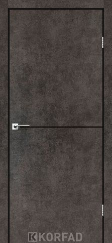 Каркасно-щитові двері DECO LOFT PLATO DLP-01, 800 х 2000, Лофт бетон, Чорна (Чорна матова кромка), S/P 2000000157122 фото