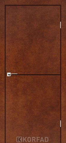 Каркасно-щитові двері DECO LOFT PLATO DLP-01, 800 х 2000, Сталь кортен, Чорна (Чорна матова кромка), S/P 2000000157108 фото