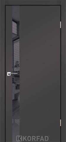 Каркасно-щитові двері GLASS LOFT PLATO GLP-02, 800 х 2000, Super PET антрацит, Графіт дзеркало 2000000134291 фото