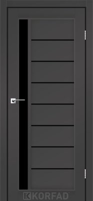 Дверне полотно FLORENCE FL-01, 800 х 2000, Super PET антрацит, скло чорне 2000000148496 фото