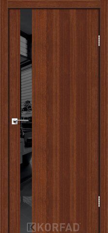 Каркасно-щитові двері GLASS LOFT PLATO GLP-02, 800 х 2000, Горіх, Lacobel чорний лак "Чорна матова кромка" 2000000157337 фото