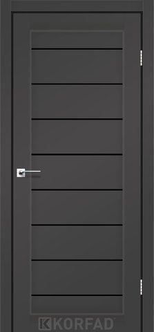 Дверне полотно PIANO DELUXE PND-01, 800 х 2000, Super PET антрацит, Скло чорне 2000000113067 фото