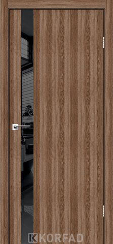 Каркасно-щитові двері GLASS LOFT PLATO GLP-02, 800 х 2000, Дуб грей, Lacobel чорний лак "Чорна матова кромка" 2000000157344 фото