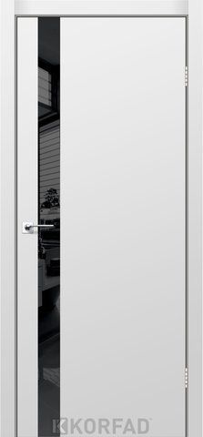 Каркасно-щитові двері GLASS LOFT PLATO GLP-02, 800 х 2000, Super PET сірий, Lacobel чорний лак 2000000134444 фото